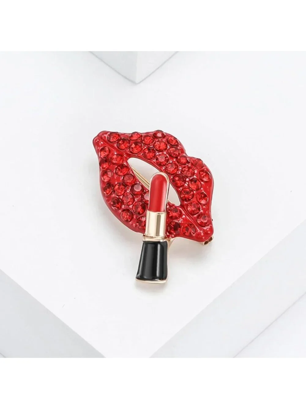 Elegant Enamel & Rhinestone Brooch Pin for Women - Stylish Lapel Jewelry, Gifts